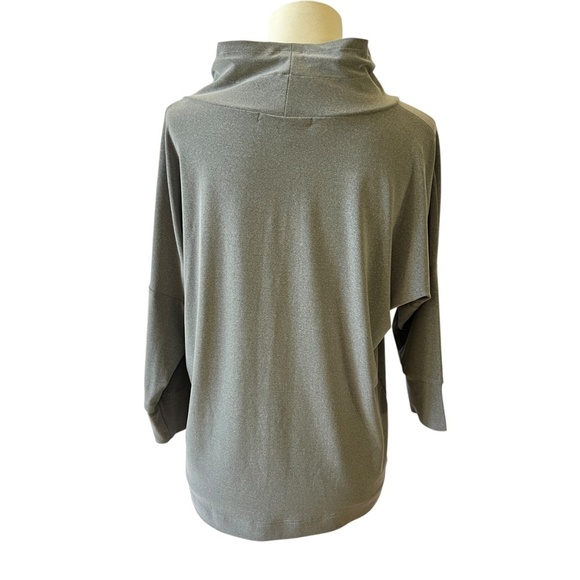 SYMPLI FUNNEL NECK PULLOVER TOP 6 GRAY JERSEY STRETCH LIGHTWEIGHT CASUAL CHIC - Picture 5 of 12